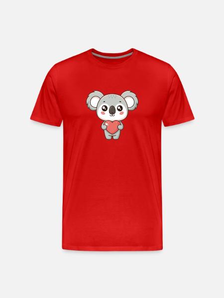 Koala Sweet Heart - Men's Premium Organic T-Shirt - red