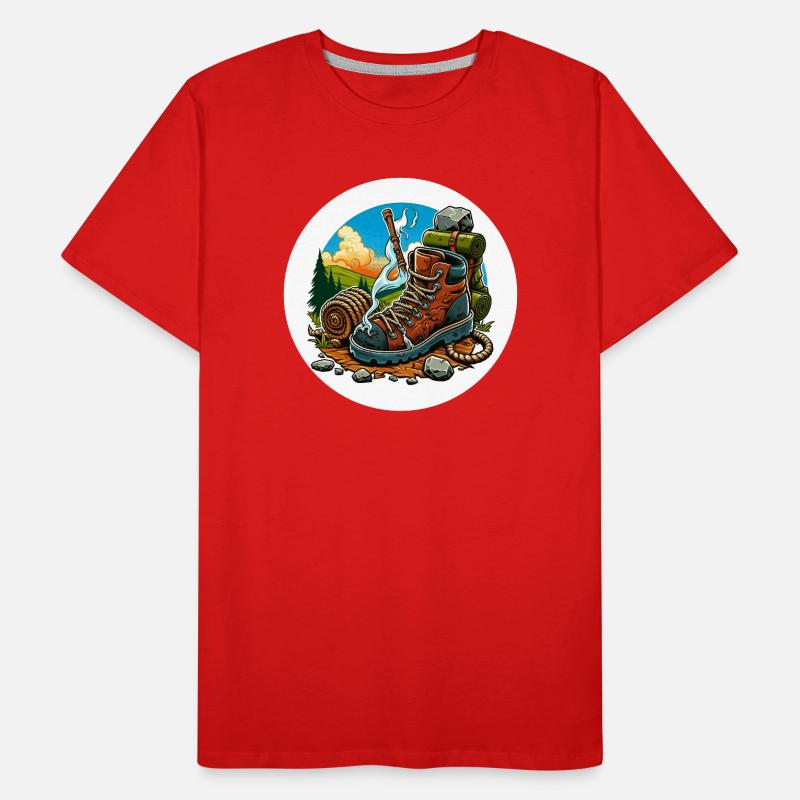 Qualmender Wanderschuh Männer Premium Bio T-Shirt