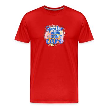 Spoiler Alert I Don't Care - Men's Premium Organic T-Shirt - red - Front - Damien (186cm)