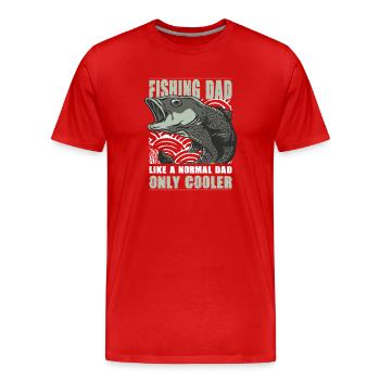 Fishing Dad Outfit - Lustiges Angler Geschenk Papa - Männer Premium Bio T-Shirt - Rot - Vorne - Damien (186cm)