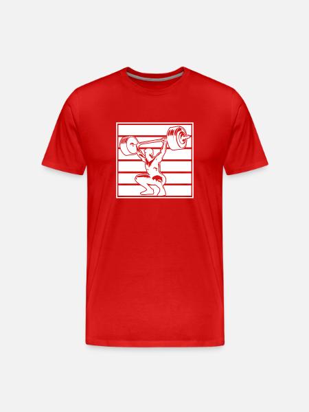 Powerlifting Bodybuilder Weightlifter Gym - Men's Premium Organic T-Shirt - red
