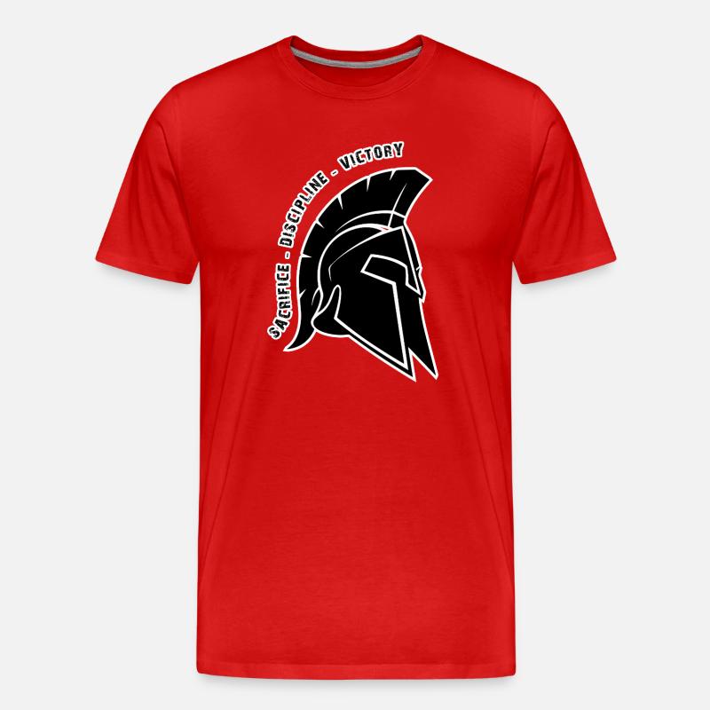Epischer Sieg Spartanischer Helm - Männer Premium Bio T-Shirt - Rot