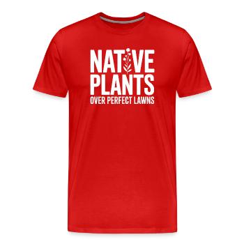 Plantes indigènes sur pelouses parfaites - T-shirt bio Premium Homme - rouge - Devant - Damien (186cm)