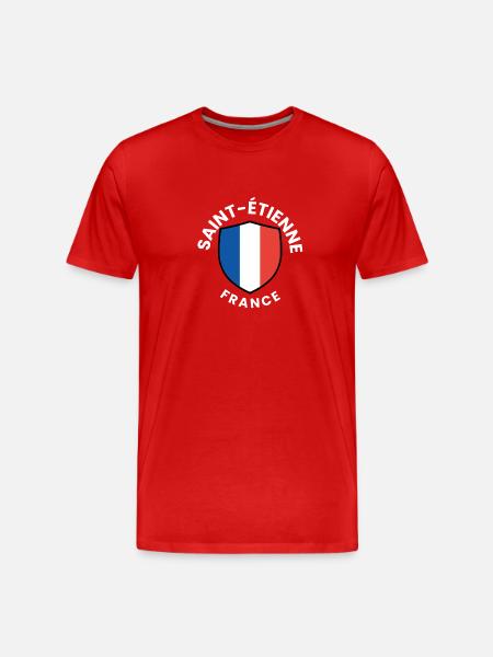Saint-Étienne France Shield - Men's Premium Organic T-Shirt - red
