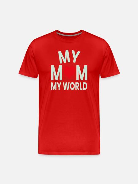 Meine Mutter Mein Weltherz - Männer Premium Bio T-Shirt - Rot