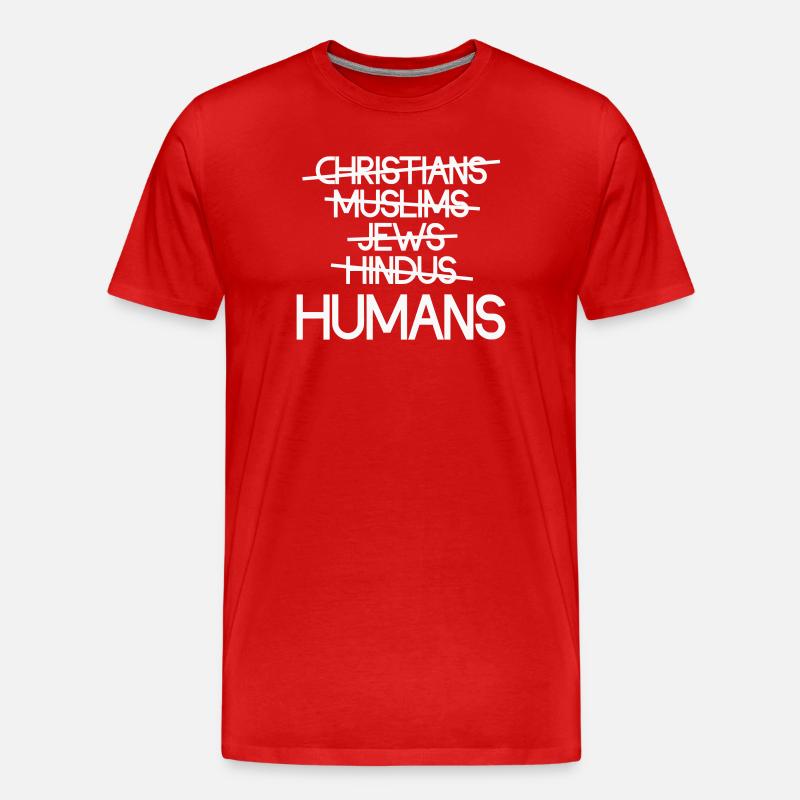 Human beings first - Human unity - Men's Premium Organic T-Shirt - red