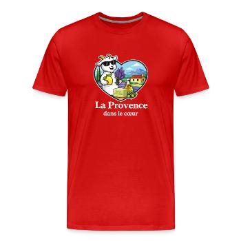 Provence im Herzziegenbock Lavendel Südfrankreich - Männer Premium Bio T-Shirt - Rot - Vorne - Damien (186cm)