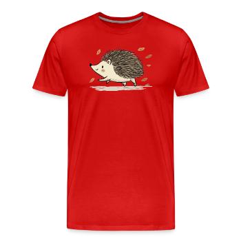 putziges Igelkind - Männer Premium Bio T-Shirt - Rot - Vorne - Damien (186cm)