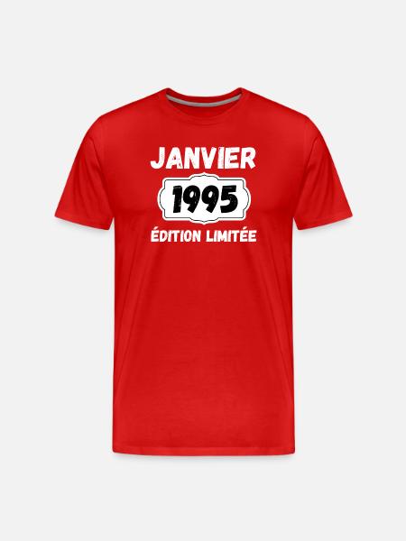Janvier 1995 Édition Limitée Anniversaire - T-shirt bio Premium Homme - rouge