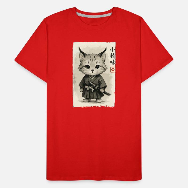 Cats Samurai T-shirt bio Premium Homme