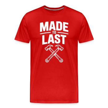 Gemacht für die Ewigkeit - Männer Premium Bio T-Shirt - Rot - Vorne - Damien (186cm)