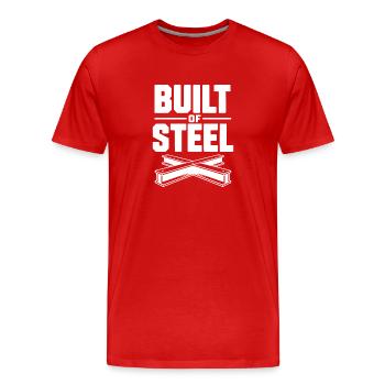 Built of Steel - Men's Premium Organic T-Shirt - red - Front - Damien (186cm)