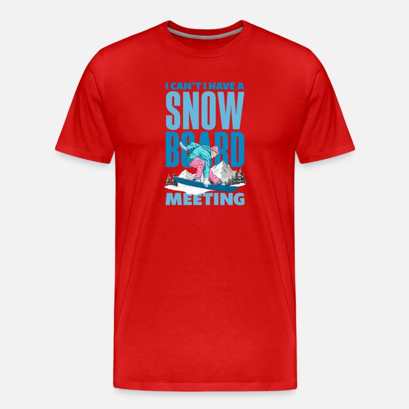 Snowboarden Snowboardtreffen Sessellift - Männer Premium Bio T-Shirt - Rot