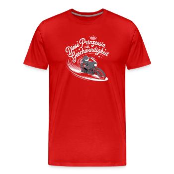 This Princess Loves Speed Motorcycle - Men's Premium Organic T-Shirt - red - Front - Damien (186cm)