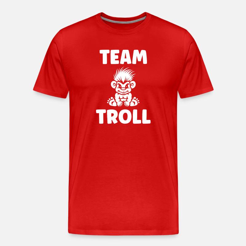 Troll - Männer Premium Bio T-Shirt - Rot