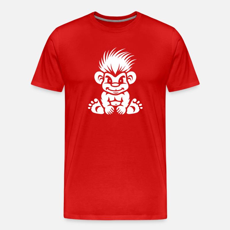Troll - Männer Premium Bio T-Shirt - Rot