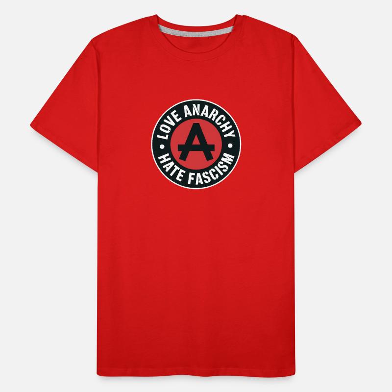 Love Anarchy, hate Fascism - Antifascist Merch Men's Premium Organic T-Shirt