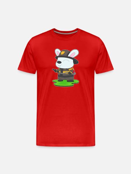Rabbit Firefighter Fire Extinguisher Fire Brigade - Men's Premium Organic T-Shirt - red