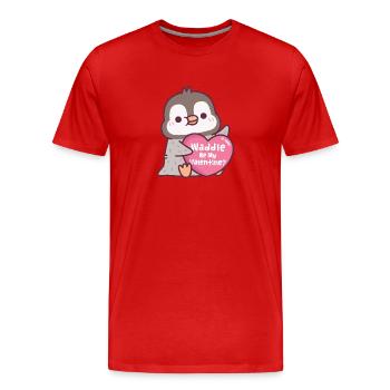 Mignon manchot au cœur Dandine Sois ma Saint-Valentin - T-shirt bio Premium Homme - rouge - Devant - Damien (186cm)