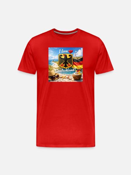 I love Germany Beach - Men's Premium Organic T-Shirt - red