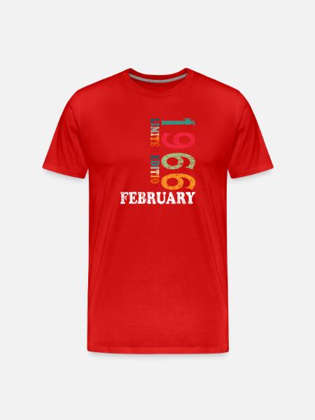 60e anniversaire février 1966 Millésime - T-shirt bio Premium Homme - rouge