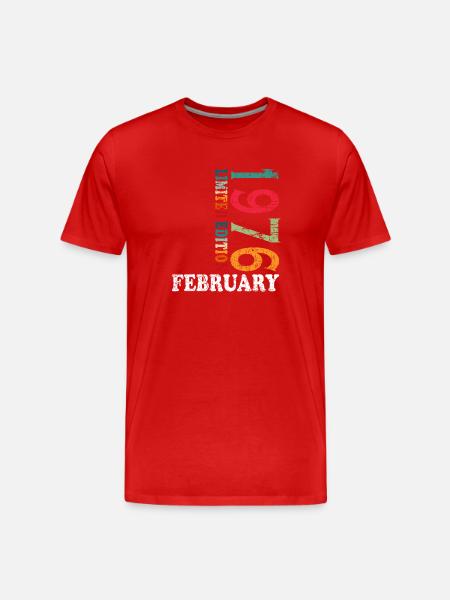 Février 1961 anniversaire Février 1961 Février - T-shirt bio Premium Homme - rouge