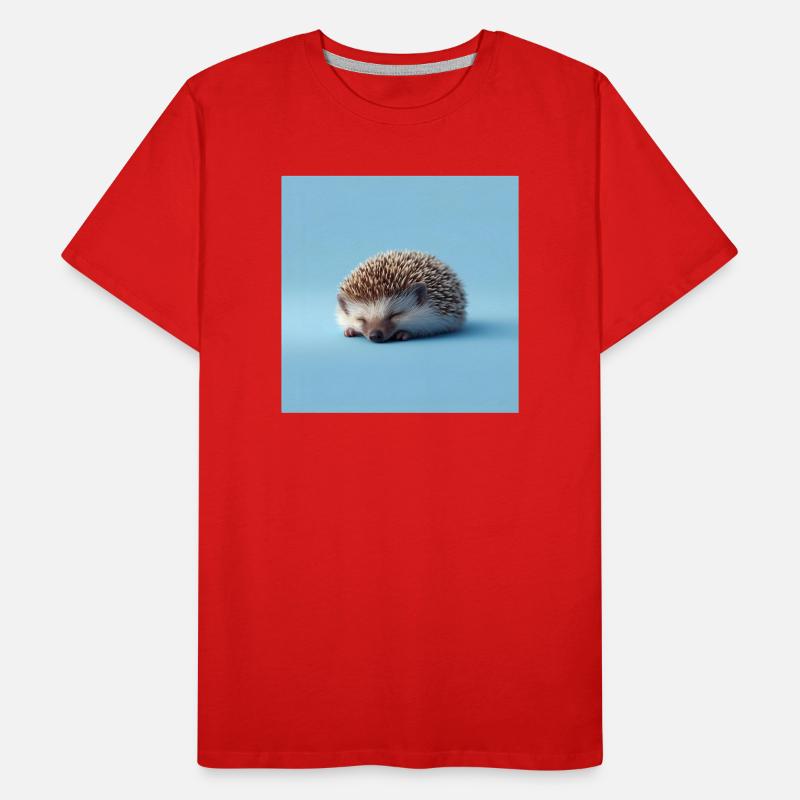 Blauer schlafender Igel Männer Premium Bio T-Shirt