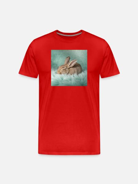 Rabbit Neon Dreams - Men's Premium Organic T-Shirt - red