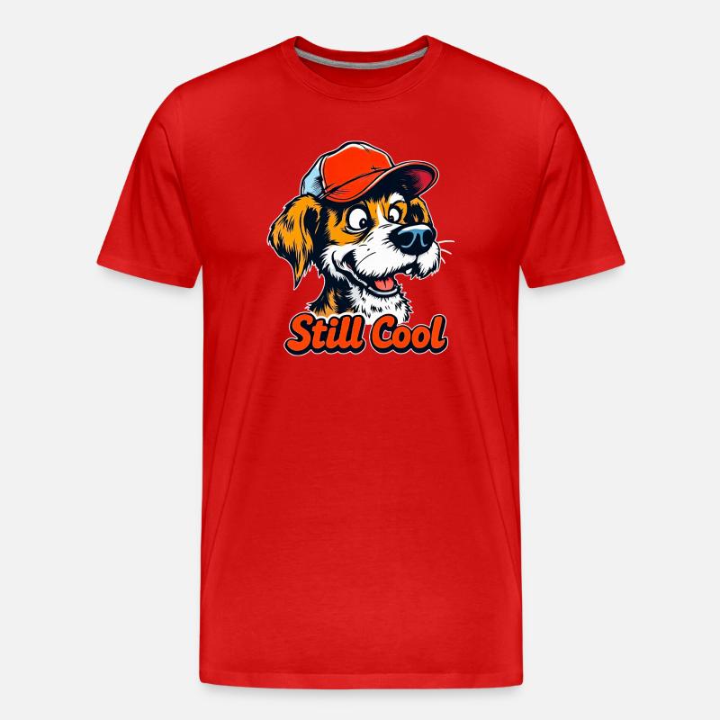 Immer noch cooler Cartoon-Hund - Männer Premium Bio T-Shirt - Rot