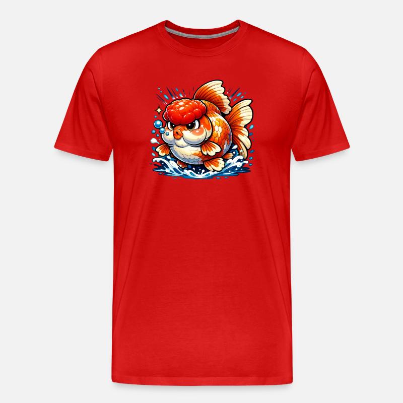 High Quality Fat Oranda Goldfish - Männer Premium Bio T-Shirt - Rot