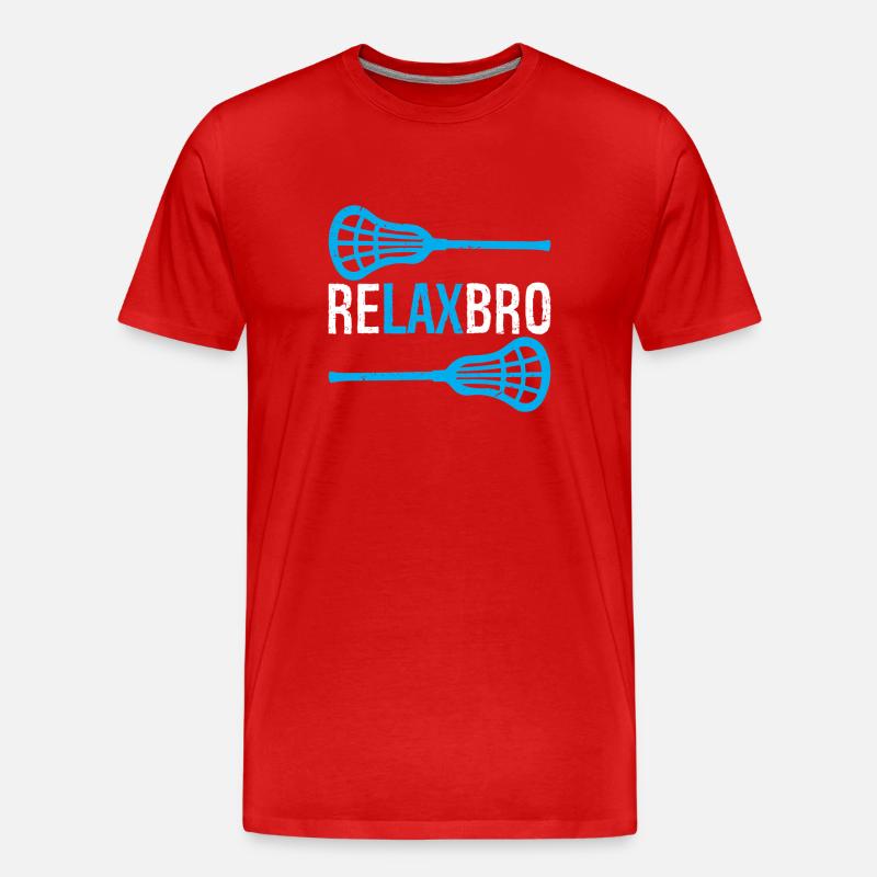 Relax Bro Lacrosse - Männer Premium Bio T-Shirt - Rot