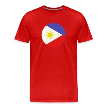 Drapeau rond philippin - T-shirt bio Premium Homme - rouge - Devant - Damien (186cm)