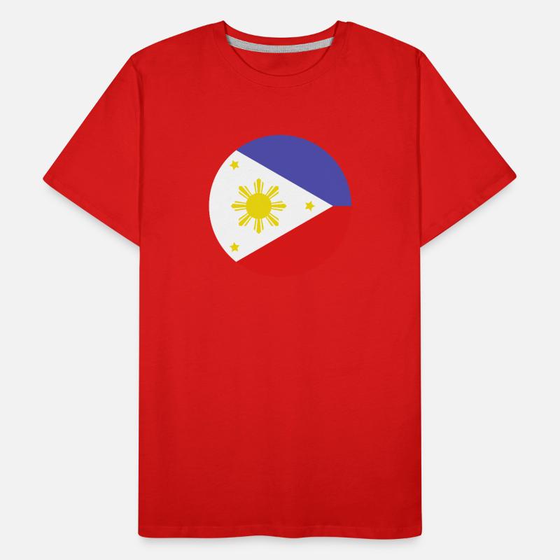 Philippinen-Rundflagge Männer Premium Bio T-Shirt