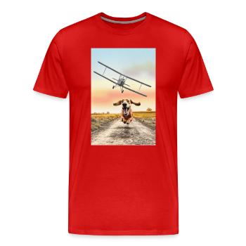North by Northwest - Dog Edition - Men's Premium Organic T-Shirt - red - Front - Damien (186cm)