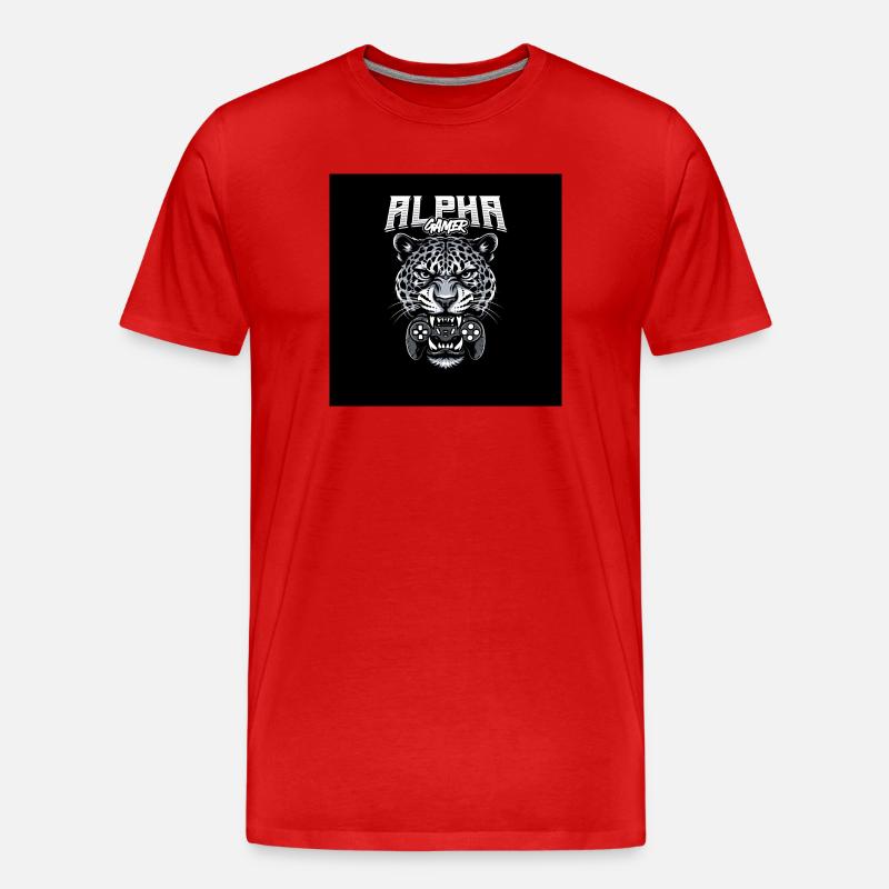 Alpha Gamer Jaguar - Männer Premium Bio T-Shirt - Rot