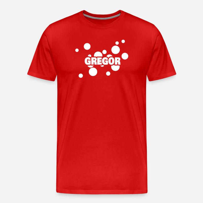 Vorname Gregor - Männer Premium Bio T-Shirt - Rot