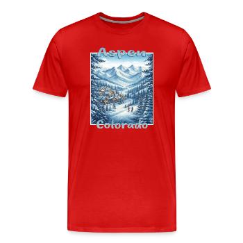 Aspen Colorado Wintersport Ski Snowboard Winterurl - Männer Premium Bio T-Shirt - Rot - Vorne - Damien (186cm)