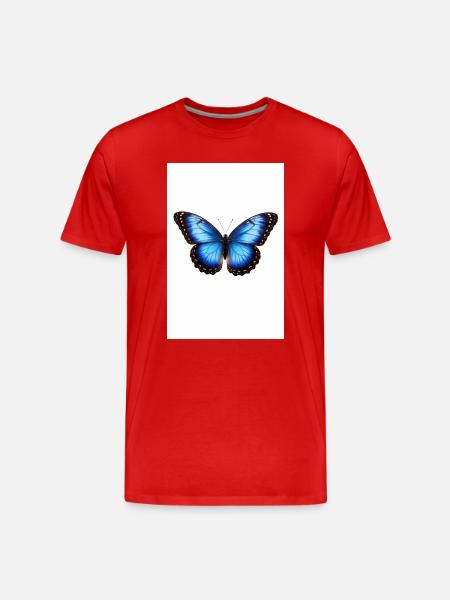 Blue Butterfly Wings - Men's Premium Organic T-Shirt - red