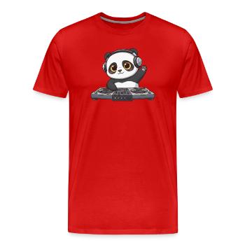 Panda DJ Musik Disco Techno Elektronische Tanzmusi - Männer Premium Bio T-Shirt - Rot - Vorne - Damien (186cm)