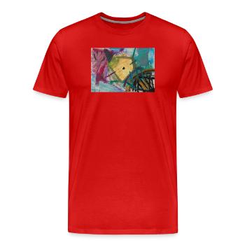 Goldbrunnen - Männer Premium Bio T-Shirt - Rot - Vorne - Damien (186cm)