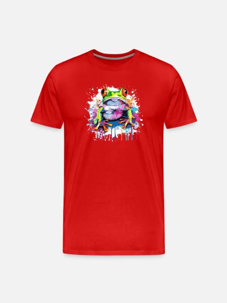 Graffiti Frog Pop Art Print - Men's Premium Organic T-Shirt - red