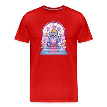Souverain Chouette du Trône de Sucre - T-shirt bio Premium Homme - rouge - Devant - Damien (186cm)