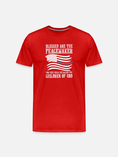 Peacemaker Flag Bible Verse Shirt - Men's Premium Organic T-Shirt - red