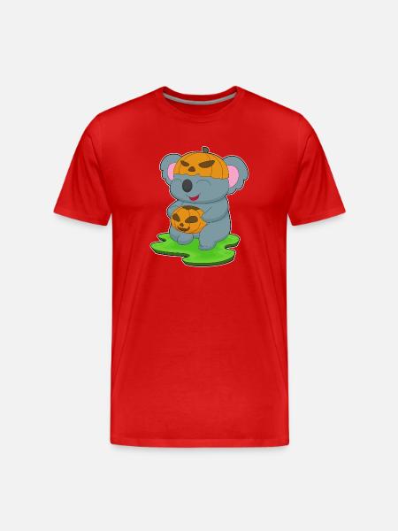 Koala Halloween Pumpkin - T-shirt bio Premium Homme - rouge