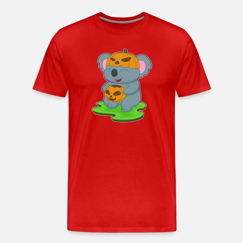 Koala Halloween Kürbis - Männer Premium Bio T-Shirt - Rot