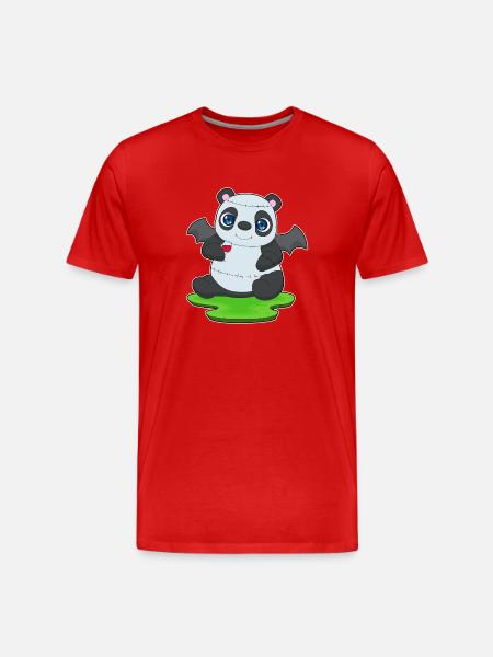 Panda Halloween Bat - T-shirt bio Premium Homme - rouge