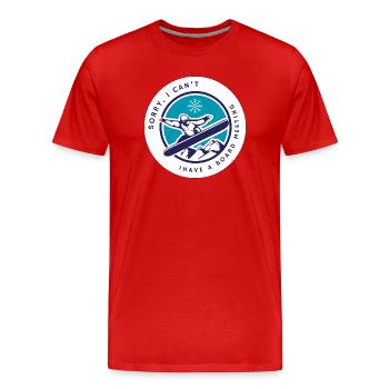 Snowboarding Board Meeting - Men's Premium Organic T-Shirt - red - Front - Damien (186cm)
