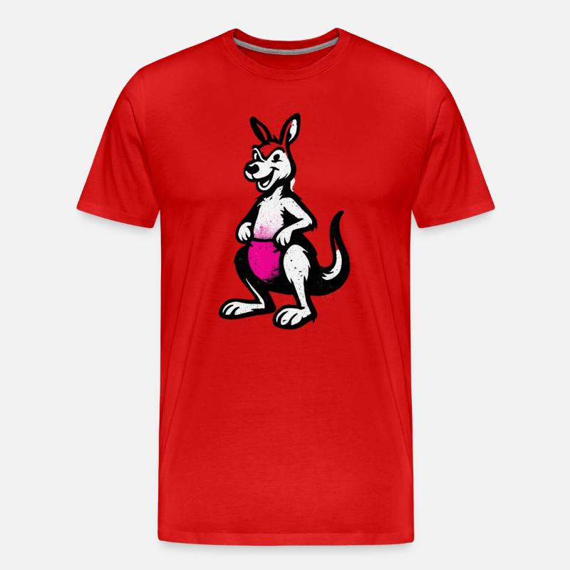 Känguru Sport - Männer Premium Bio T-Shirt - Rot