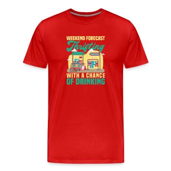 Thrift Shopper Weekend Forecast Thrift Store - Men's Premium Organic T-Shirt - red - Front - Damien (186cm)