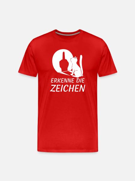 Zeichen Erkennen Katzenblick - Männer Premium Bio T-Shirt - Rot